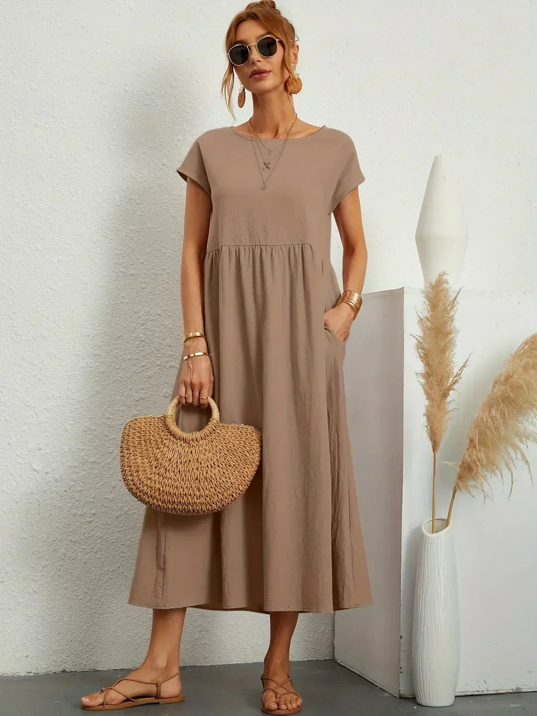 Gabrielle™ — Midi-Fluidkleid zeitlose Eleganz