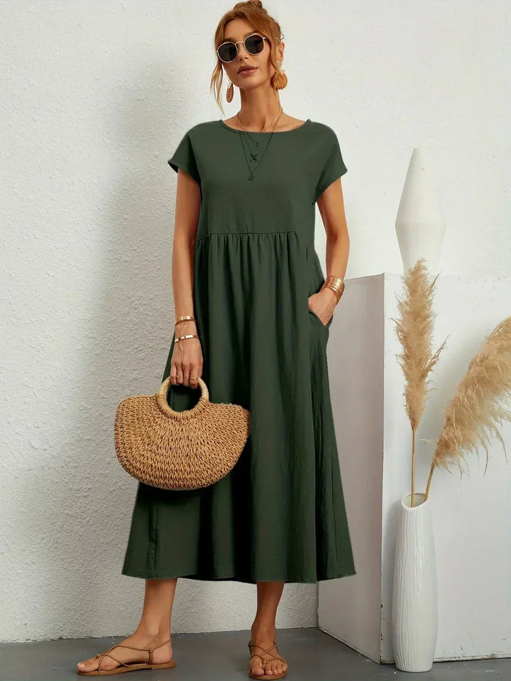 Gabrielle™ — Midi-Fluidkleid zeitlose Eleganz