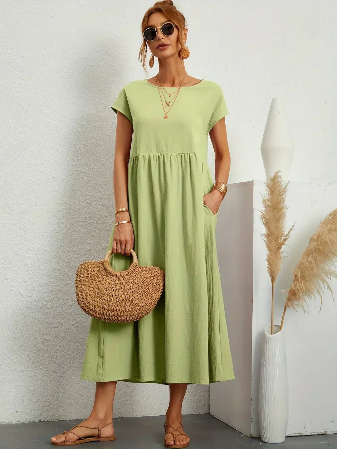 Gabrielle™ — Midi-Fluidkleid zeitlose Eleganz