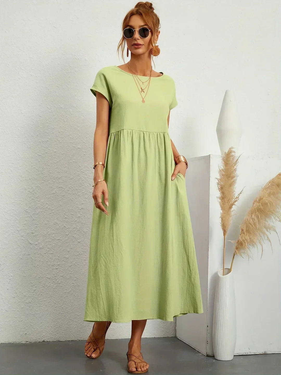Gabrielle™ — Midi-Fluidkleid zeitlose Eleganz