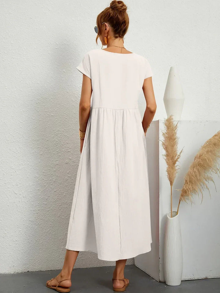 Gabrielle™ — Midi-Fluidkleid zeitlose Eleganz