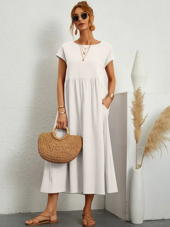 Gabrielle™ — Midi-Fluidkleid zeitlose Eleganz