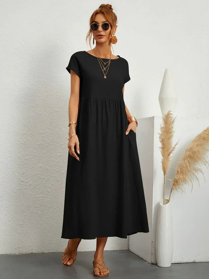 Gabrielle™ — Midi-Fluidkleid zeitlose Eleganz