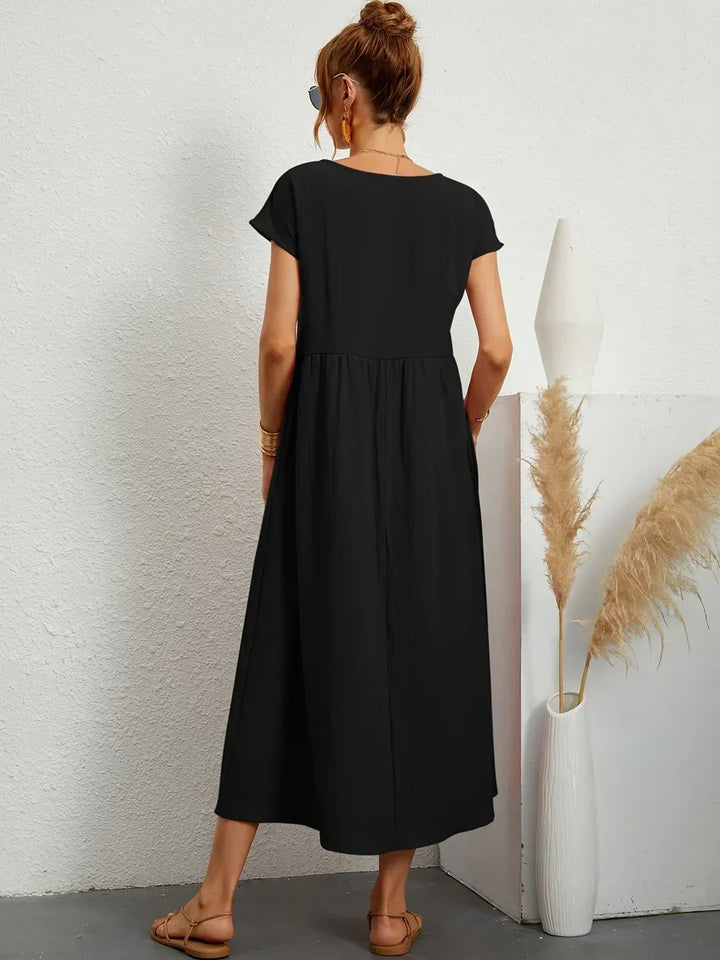Gabrielle™ — Midi-Fluidkleid zeitlose Eleganz