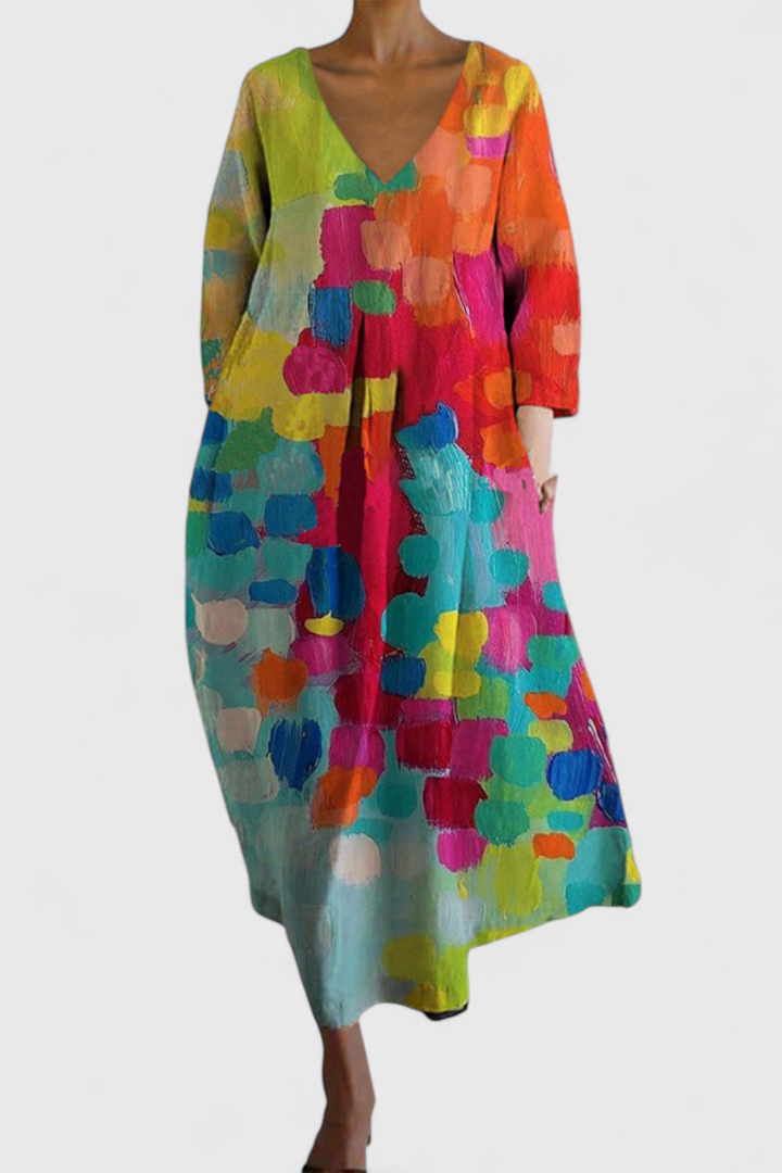 Isalinde | Bequemes V-Ausschnitt-Kleid