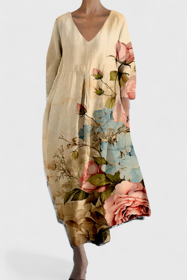Isalinde | Bequemes V-Ausschnitt-Kleid
