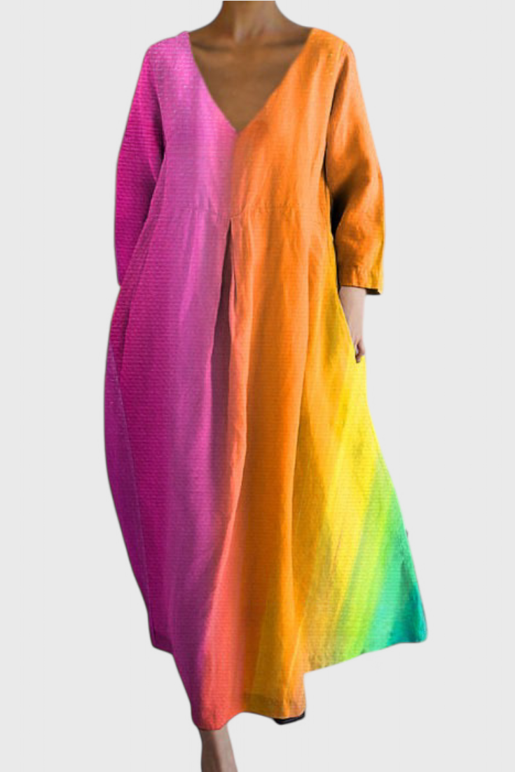 Isalinde | Bequemes V-Ausschnitt-Kleid