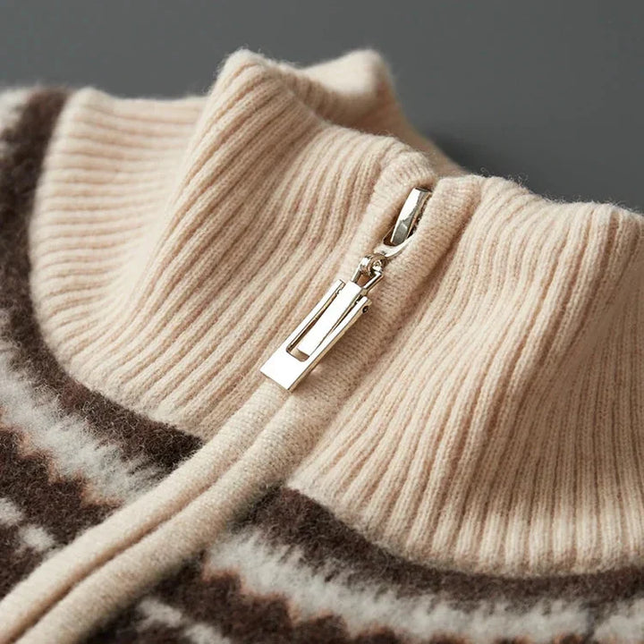 Eleganter Kaschmirpullover mit Reißverschluss