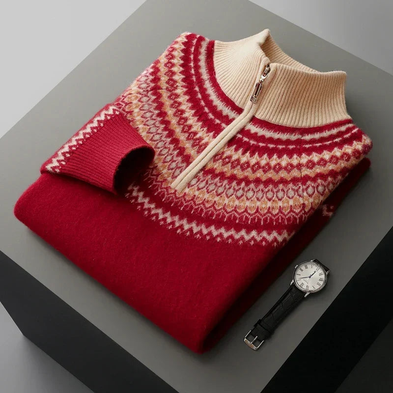 Eleganter Kaschmirpullover mit Reißverschluss
