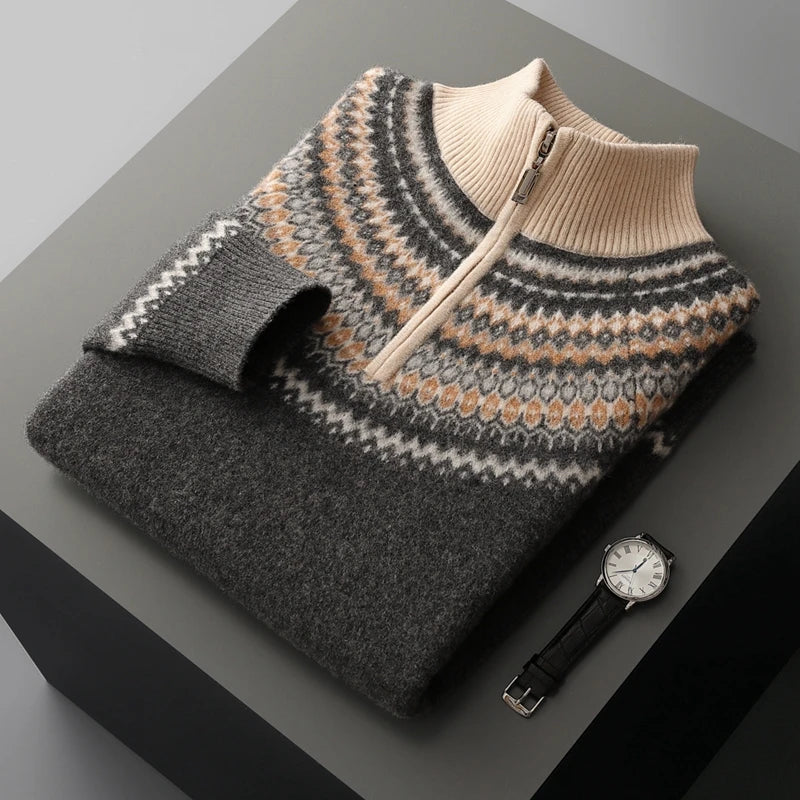 Eleganter Kaschmirpullover mit Reißverschluss
