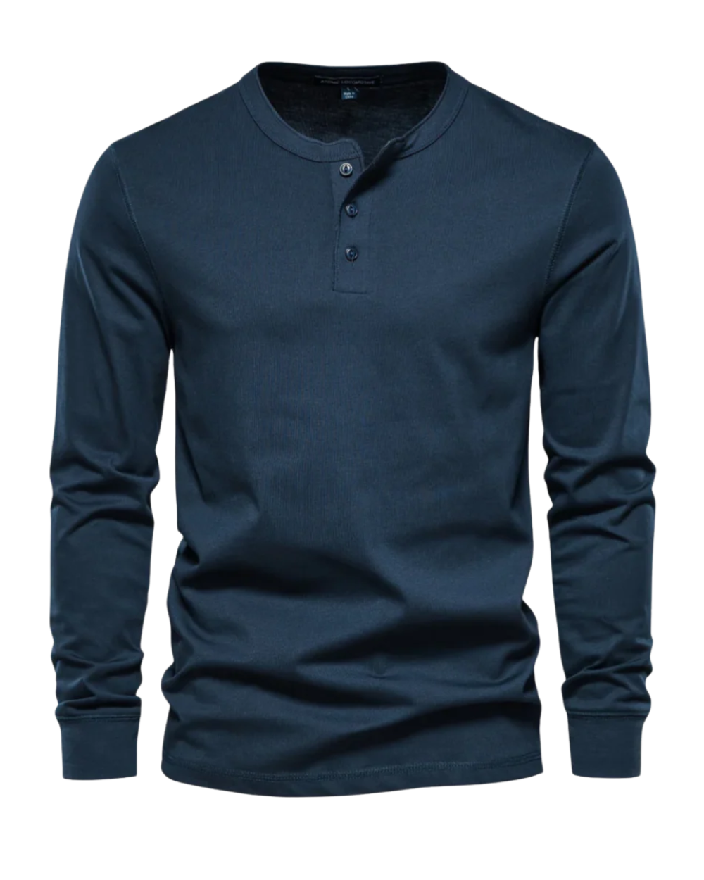 Elegante Baumwoll-Langarm-Henley