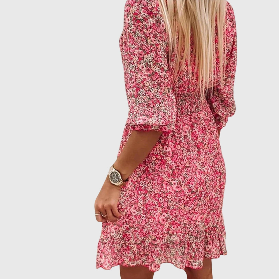 Elisa™ | Blumenkleid mit Puffärmeln