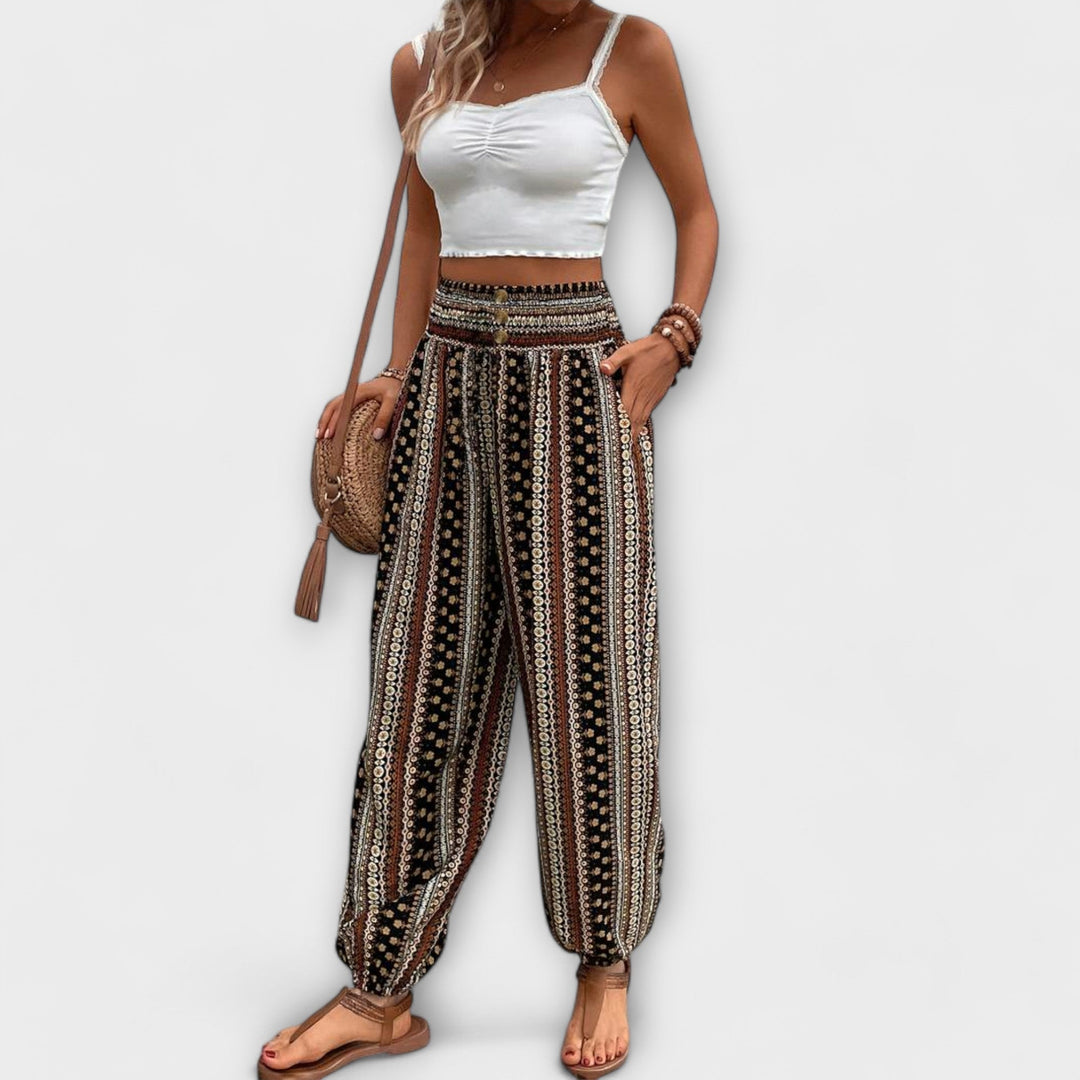 Scarlett - Hose mit ethnischem Grafikdesign