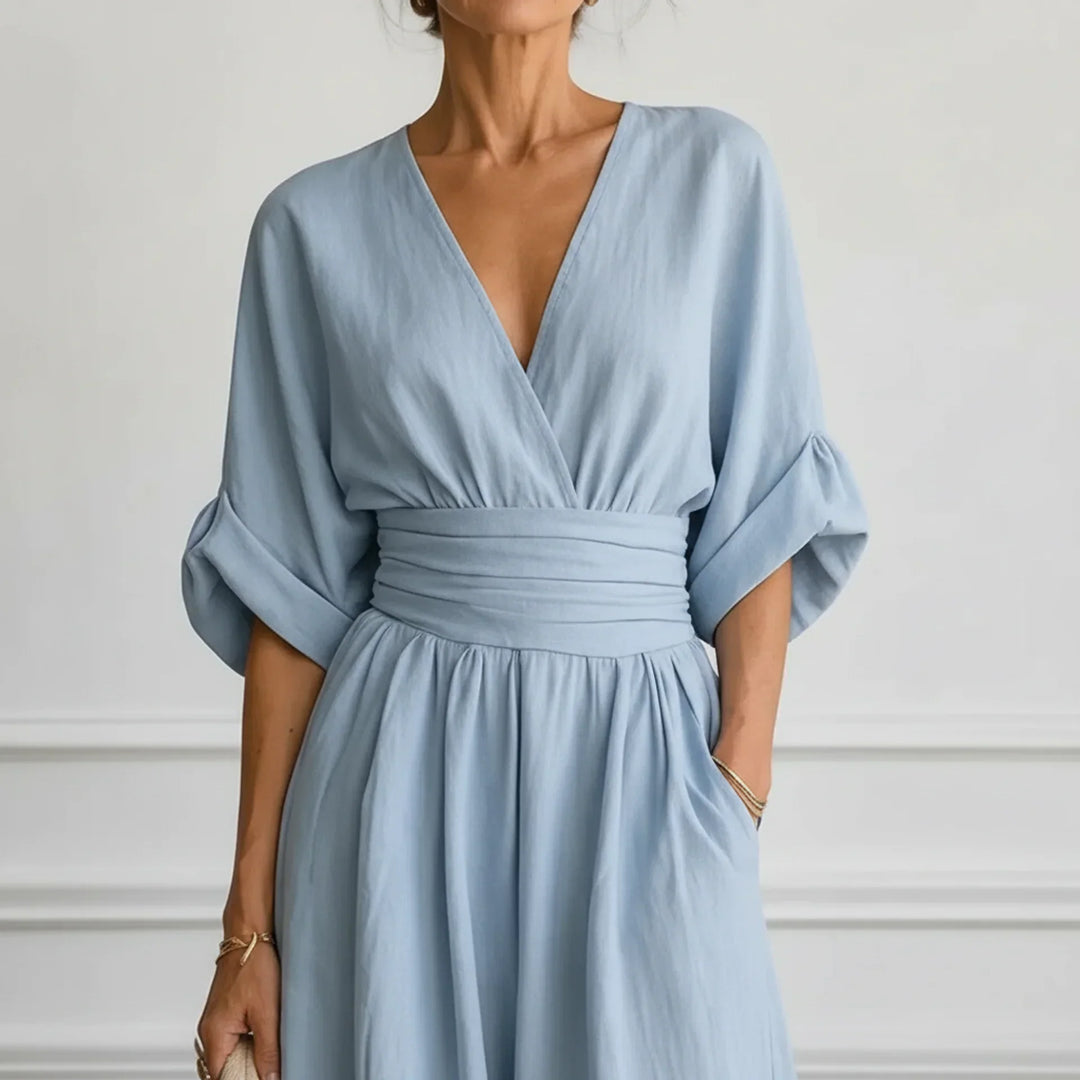 Clara | Weit geschnittener V-Ausschnitt Jumpsuit