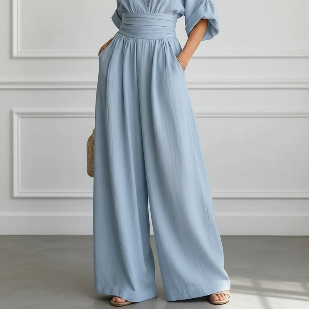 Clara | Weit geschnittener V-Ausschnitt Jumpsuit