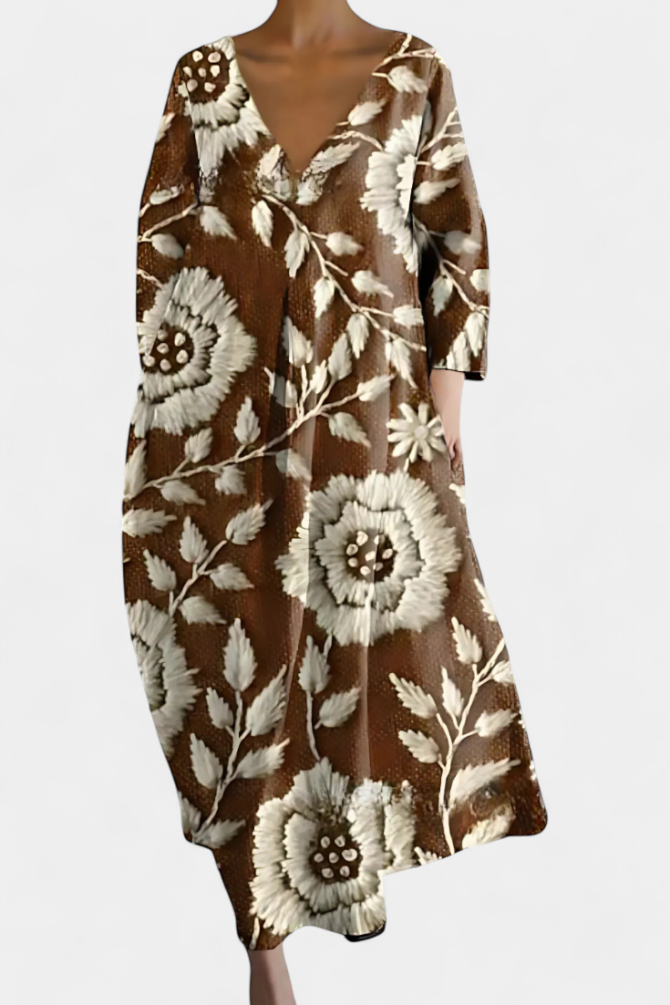 Isalinde | Bequemes V-Ausschnitt-Kleid