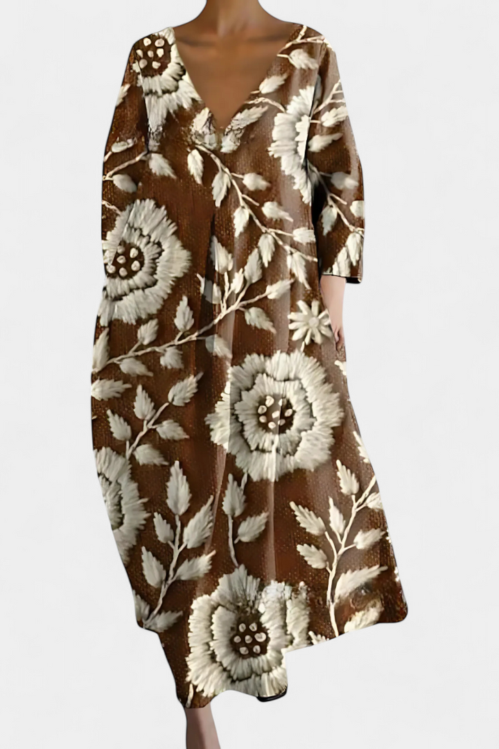 Isalinde | Bequemes V-Ausschnitt-Kleid