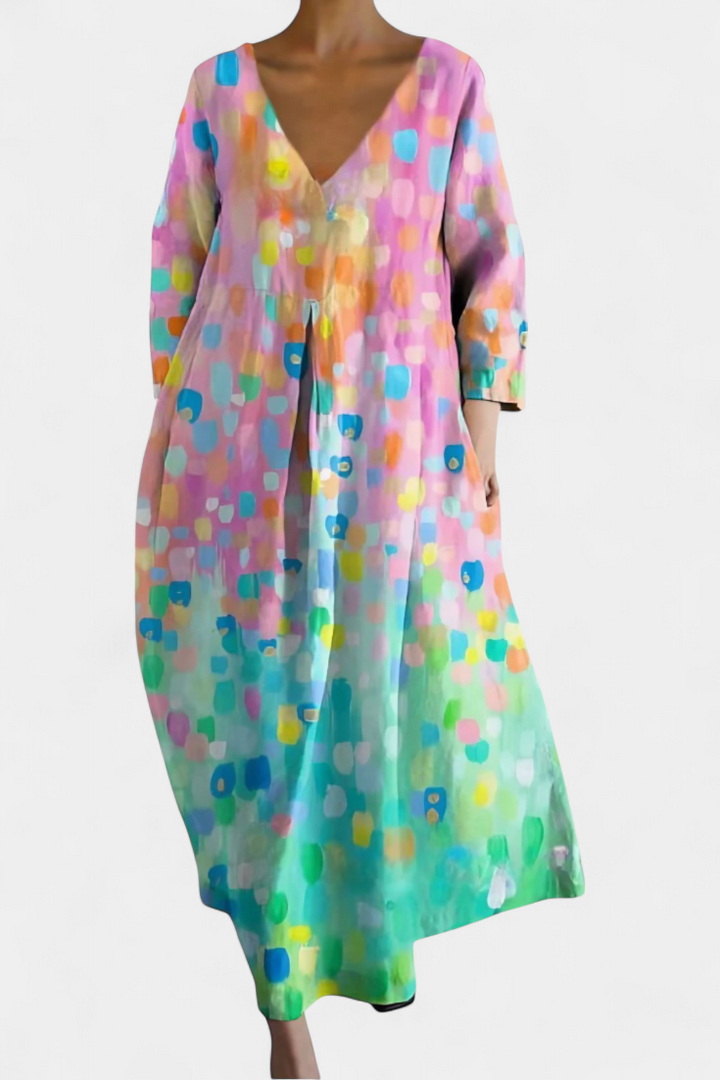 Isalinde | Bequemes V-Ausschnitt-Kleid