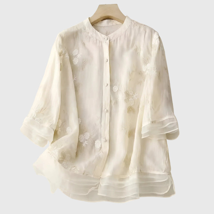 Nellie™ | Elegantes Top mit bestickten Blumen