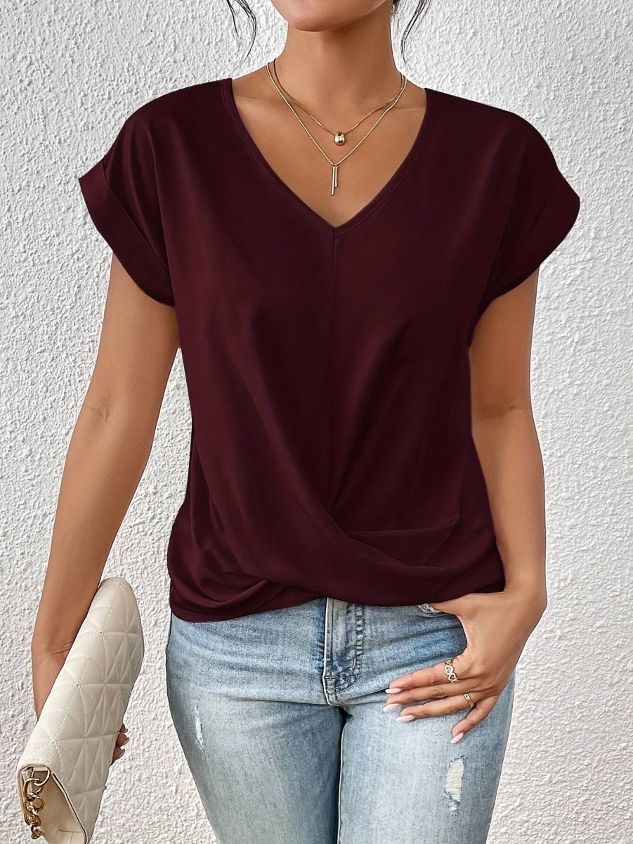 Anna | Lässiges T-Shirt mit Sweetheart-Ausschnitt