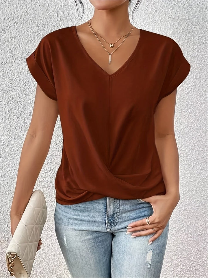 Anna | Lässiges T-Shirt mit Sweetheart-Ausschnitt