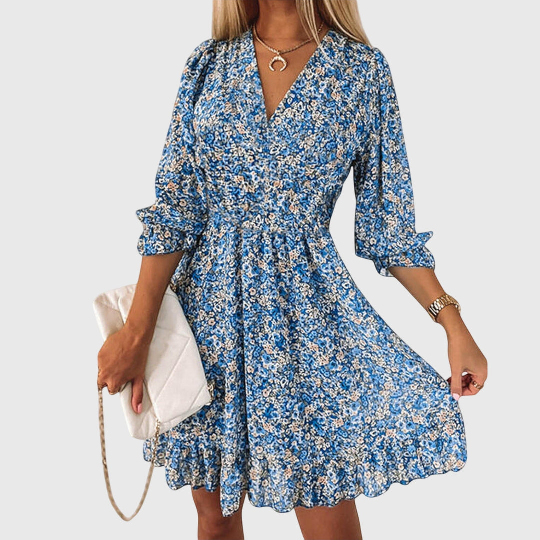 Elisa™ | Blumenkleid mit Puffärmeln