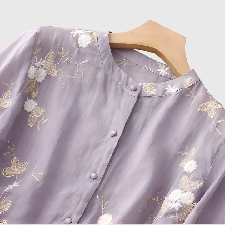 Nellie™ | Elegantes Top mit bestickten Blumen