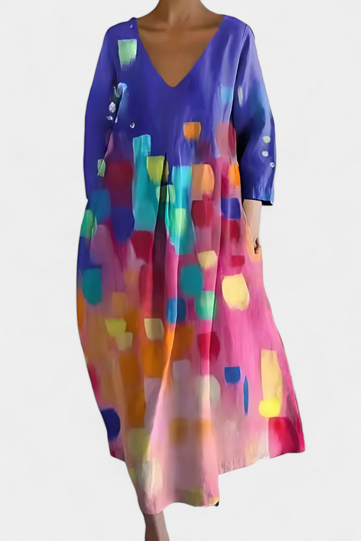 Isalinde | Bequemes V-Ausschnitt-Kleid