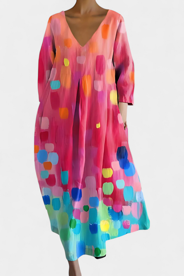 Isalinde | Bequemes V-Ausschnitt-Kleid