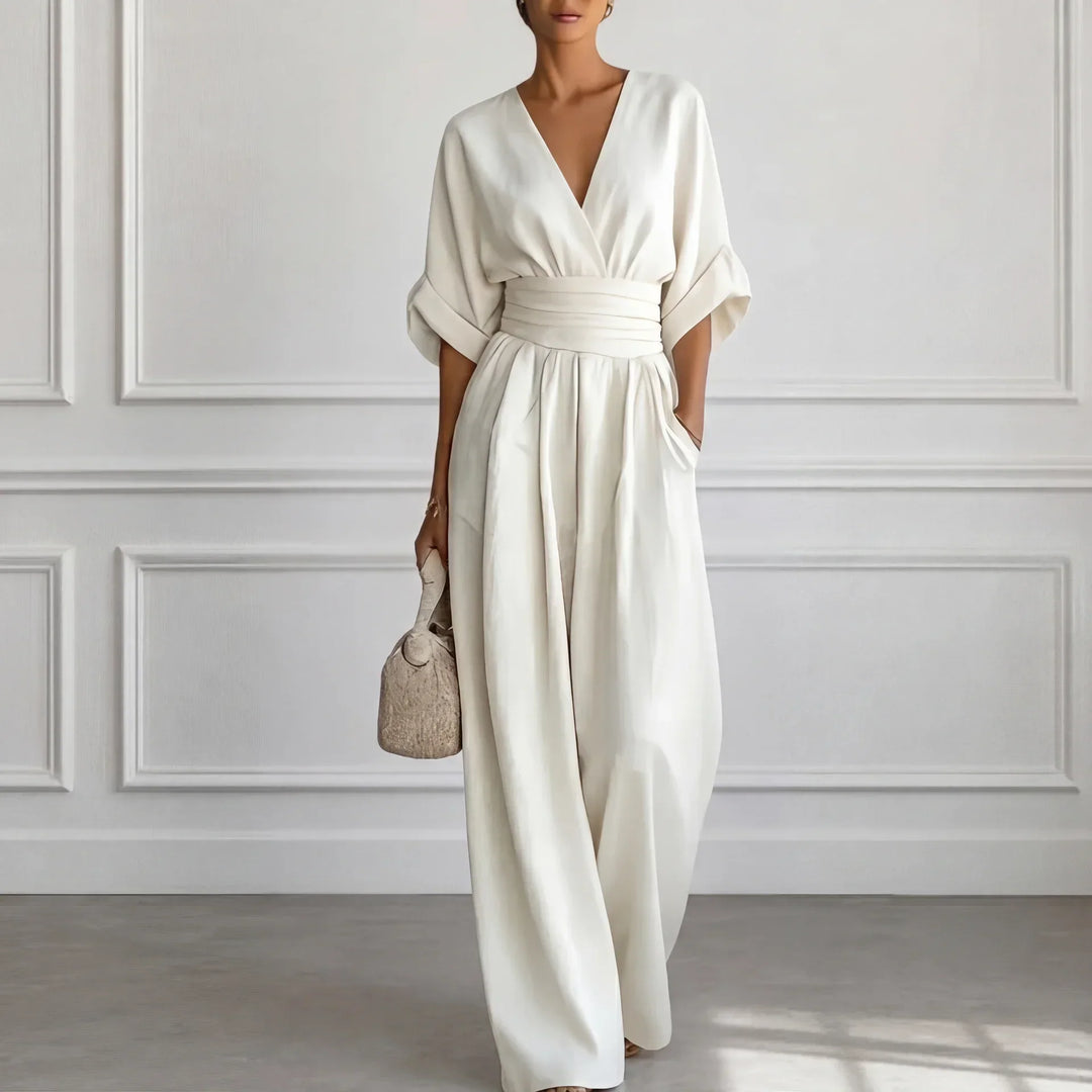 Clara | Weit geschnittener V-Ausschnitt Jumpsuit