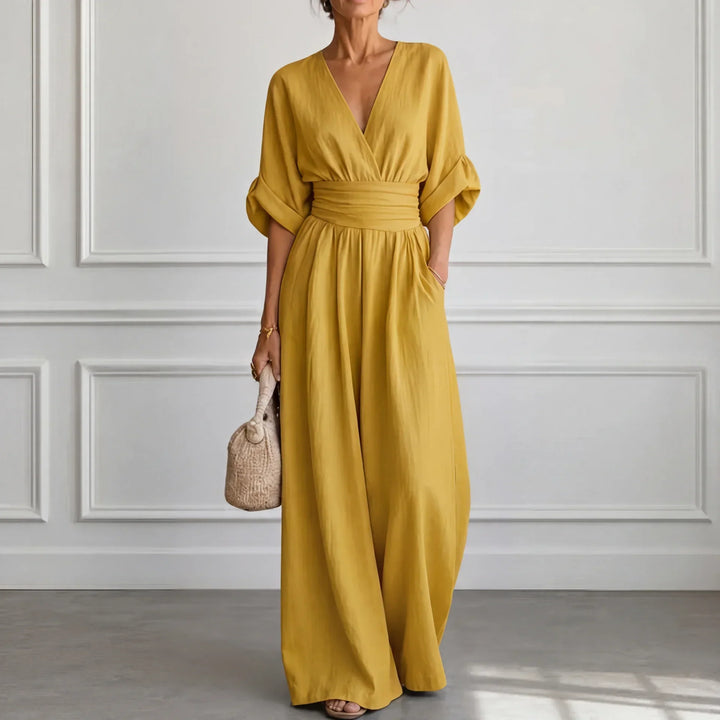 Clara | Weit geschnittener V-Ausschnitt Jumpsuit