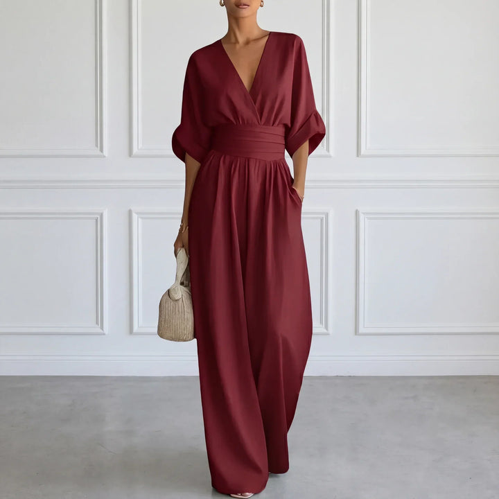 Clara | Weit geschnittener V-Ausschnitt Jumpsuit