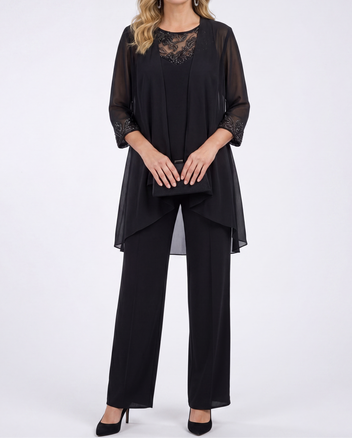 Eleanor™ | Fließende Jacke &amp; Weite Hose Set