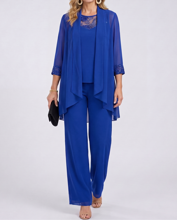 Eleanor™ | Fließende Jacke &amp; Weite Hose Set