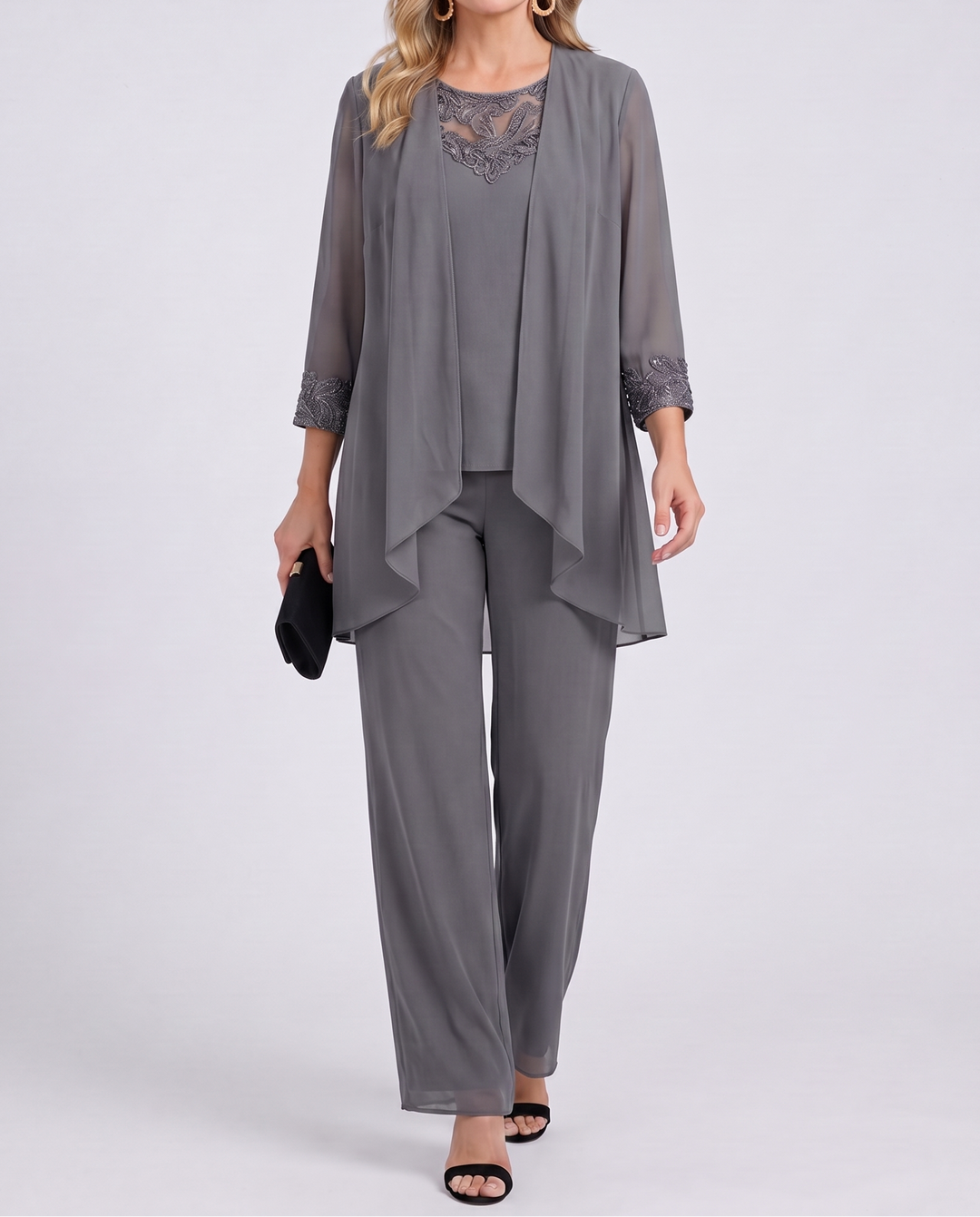 Eleanor™ | Fließende Jacke &amp; Weite Hose Set