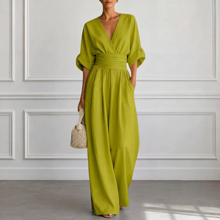 Clara | Weit geschnittener V-Ausschnitt Jumpsuit