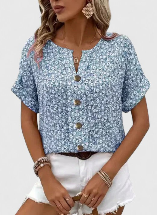 Sabine - Elegantes Floral Sommeroberteil