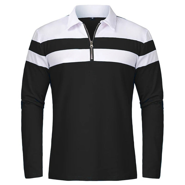 Elegant gestreifter Pullover mit Reißverschluss