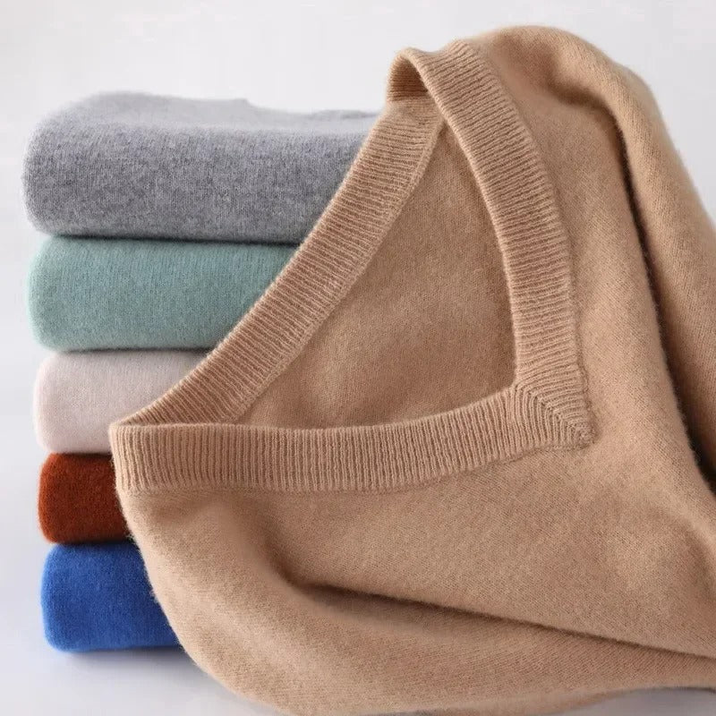 Eleganter Pullover mit V-Ausschnitt