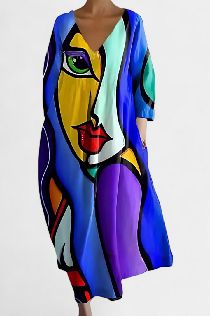 Isalinde | Bequemes V-Ausschnitt-Kleid