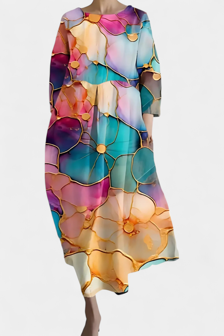Isalinde | Bequemes V-Ausschnitt-Kleid