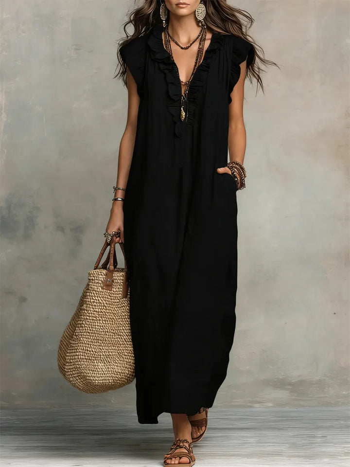 Chiara | Maxikleid im Boho-Stil mit V-Ausschnitt