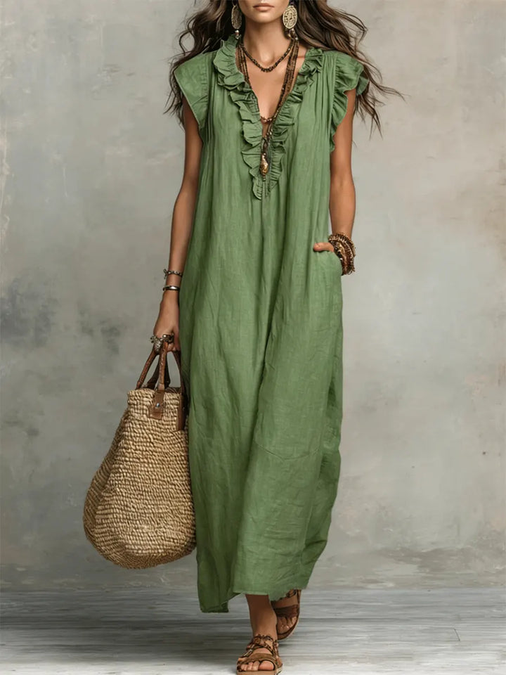 Chiara | Maxikleid im Boho-Stil mit V-Ausschnitt
