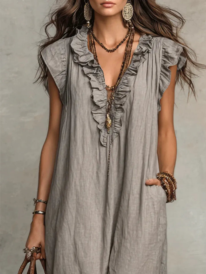 Chiara | Maxikleid im Boho-Stil mit V-Ausschnitt