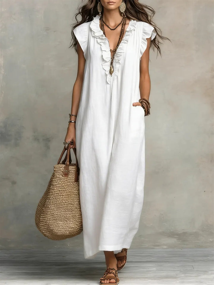 Chiara | Maxikleid im Boho-Stil mit V-Ausschnitt