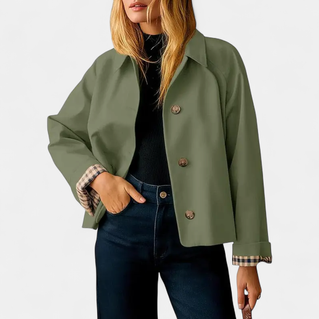 HARLOW | Lässiger, verkürzter Windbreaker-Trenchcoat