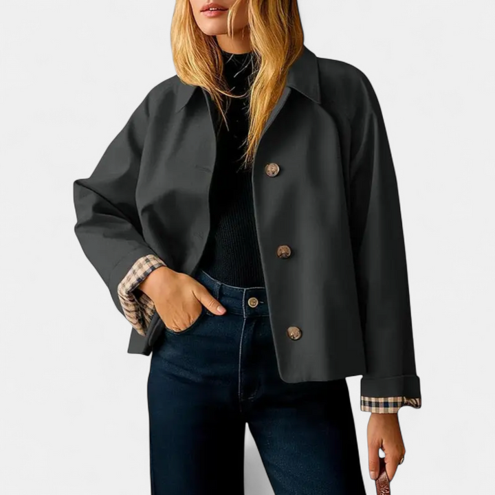 HARLOW | Lässiger, verkürzter Windbreaker-Trenchcoat