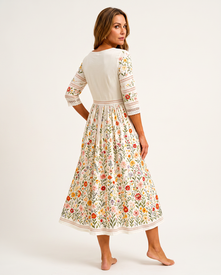 Wildblumenwiese Charm Midi Kleid